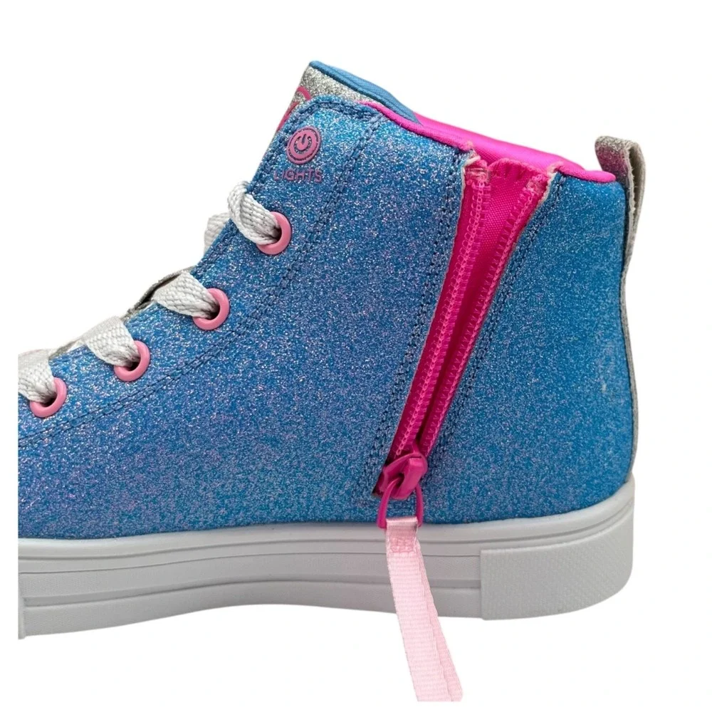 Skechers Youth Big Girl's Twinkle Toes High Top Sneakers Size 3 Rainbow Light-Up